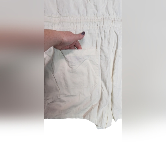 Universal Thread Women's Cream Linen Blend Tie Waist Short Romper Size 2X - Picture 4 of 5